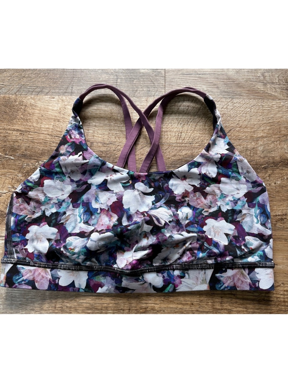 Lululemon Floral Sports Bra Size 8 with Crisscross Back Straps
